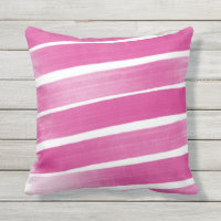 Coussin extérieur aux Abstraites rayures roses cha