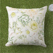 Coussin extérieur aux roses jaunes (Herbe)