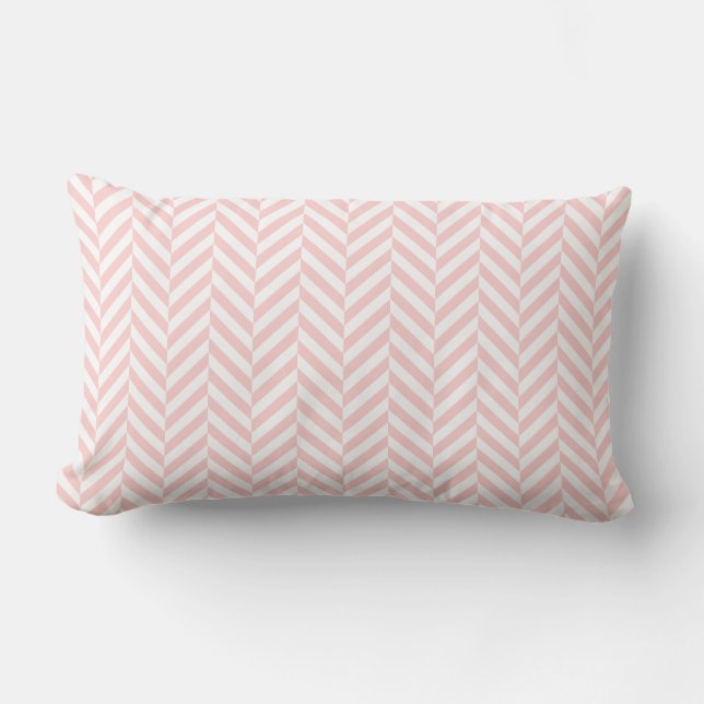 Coussin extérieur | Blush Pink Herringbone Motif (Recto)