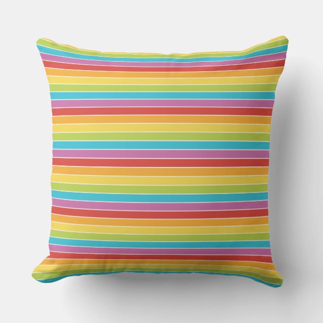 Coussin extérieur de rayure colorée mexicaine de (Recto)