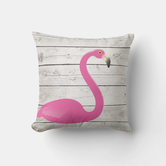 Coussin extérieur de signe de plage de Flamant (Recto)