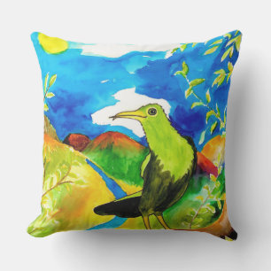 Coussin extérieur d'oiseaux tropicaux