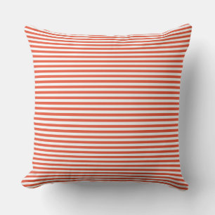 Coussin extérieur en bande rouge et blanche