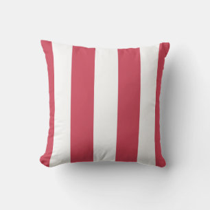 Coussin extérieur en bandes rouge et blanc