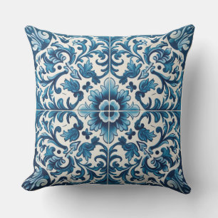 Coussin extérieur en tuiles portugaises