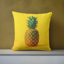 Coussin extérieur moderne ananas jaune | Tropical