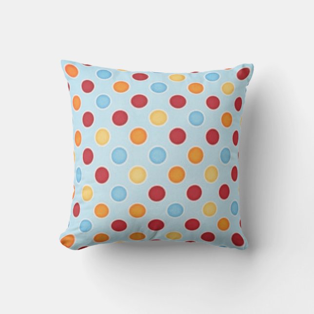 Coussin extérieur moderne Blue Polka Dot (Recto)