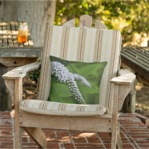 Coussin extérieur réversible de fleurs vertes et b