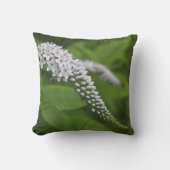 Coussin extérieur réversible de fleurs vertes et b (Recto)