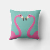 Coussin Extérieur Turquoise Flamingos S'Embrassant (Verso)