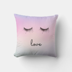 Coussin Eyelashes amour Purple Pink Tie teinture