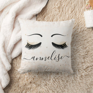 Coussin Eyelashes d'or personnalisés avec diamants