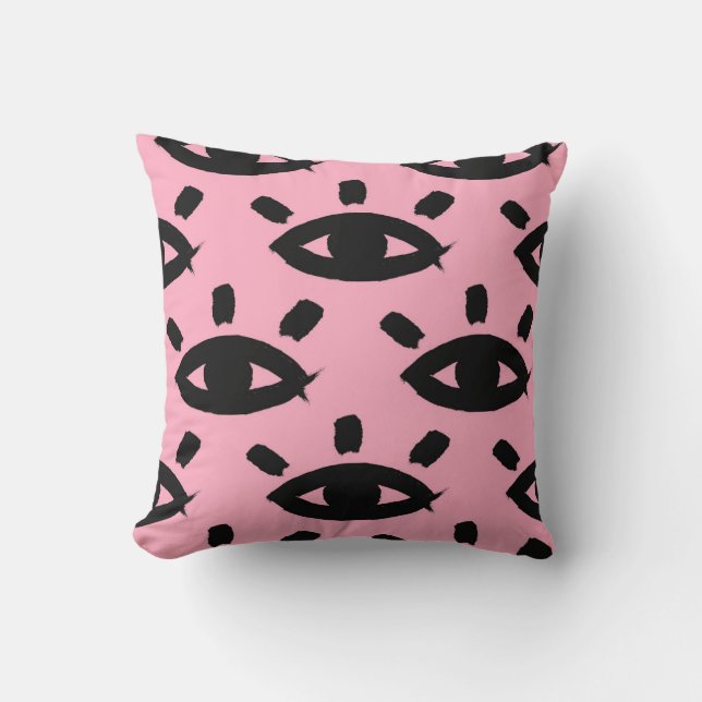 Coussin Eyes Watercolor Brush, Motif Sketch. (Recto)