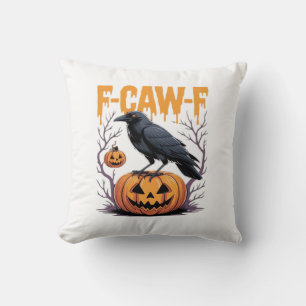 Coussin F-Caw-F Classique Tee Halloween Corbeau Citrouille