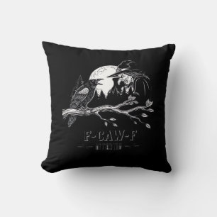 Coussin F-Caw-F Corbeau Sorcière Halloween F-Caw-F