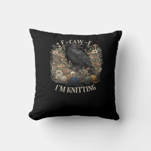 Coussin F-Caw-F Je tricote Casual Créatif