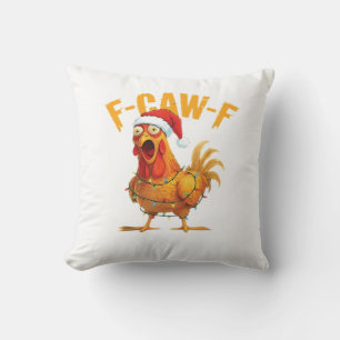 Coussin F-Caw-F Noël Poulet Drôle de Noël Essentiel