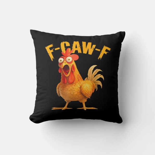 Coussin F-Caw-F Poulet Classique Style Rétro (Recto)