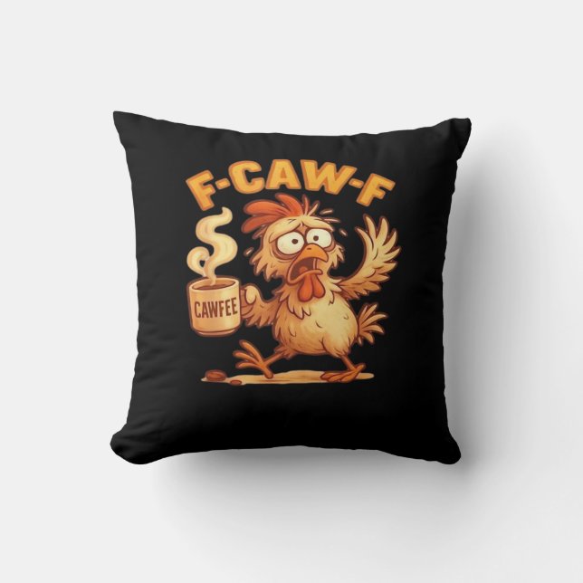 Coussin F-Caw-F Poulet Drôle Classique Graphique Rétro (Recto)