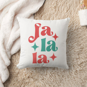 Coussin Fa La La - Festive vacances Typographie Design