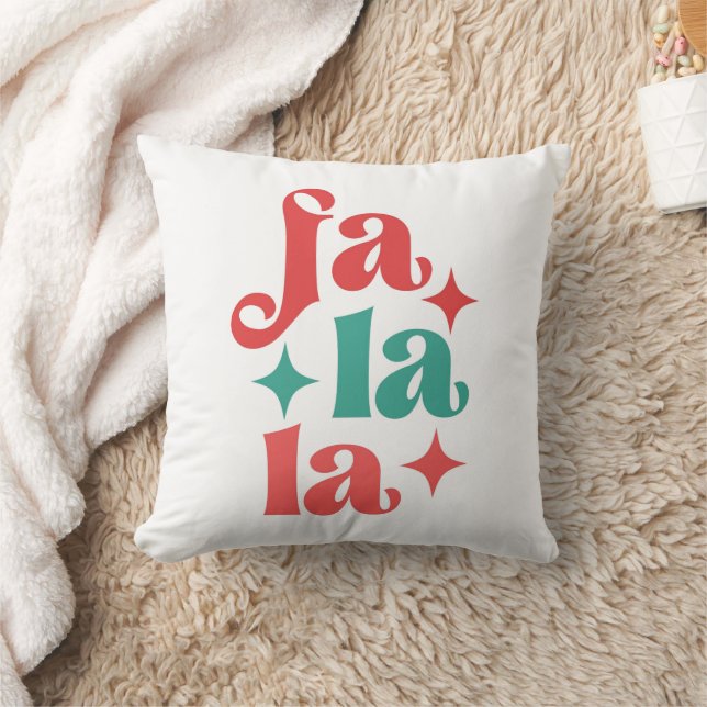 Coussin Fa La La - Festive vacances Typographie Design (Couverture)