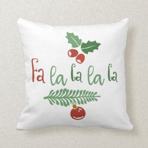 Coussin Fa La La La Festive Vintage Noël