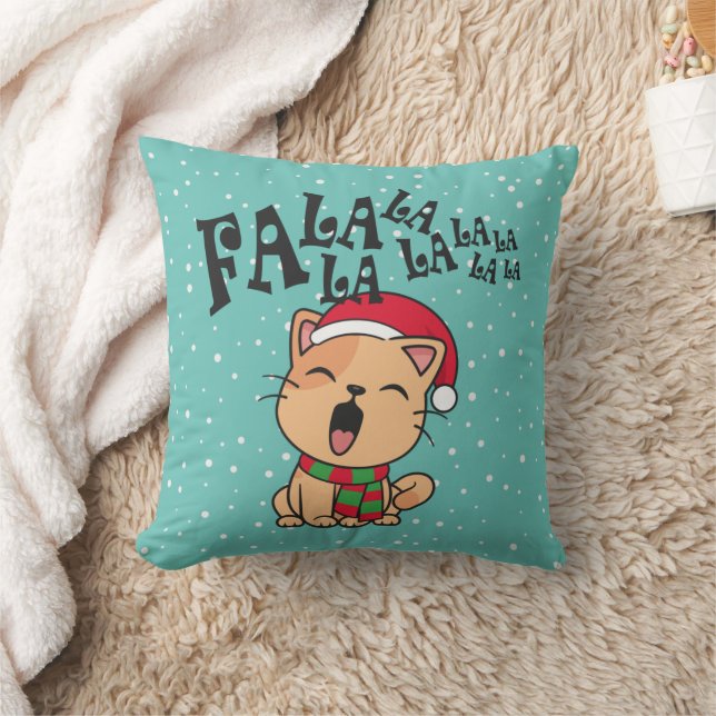 Coussin Fa La La La La Christmas Chat Chantant Jeu d'Oreil (Couverture)