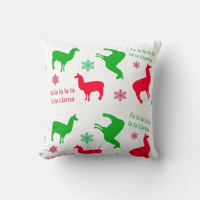 Coussin Fa la la la Lama Noël Festive (Recto)