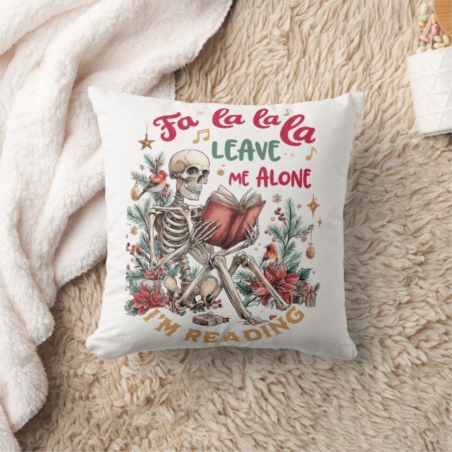 Coussin Fa La La La Leave Me Alone I'm Reading  (Couverture)
