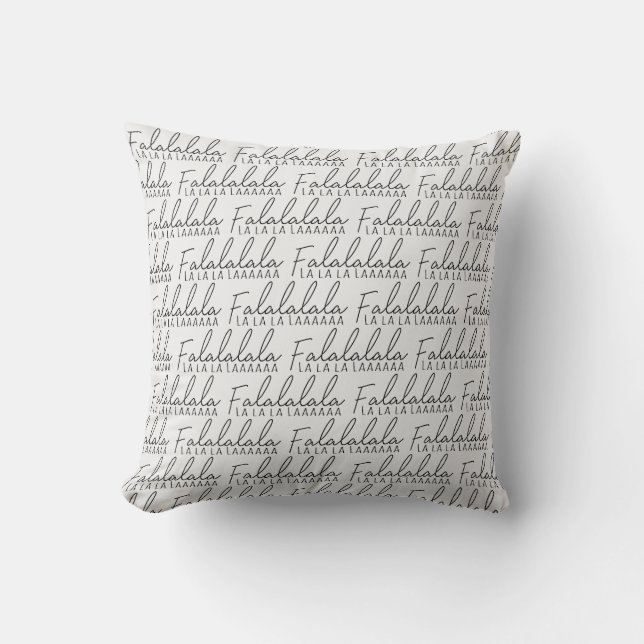 Coussin Fa Noir et Blanc moderne La La La Christmas (Recto)