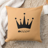 Coussin Fabric Polyester Custom Queen Texte Couronne noire (Couverture)