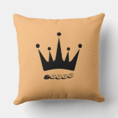 Coussin Fabric Polyester Custom Queen Texte Couronne noire (Verso)
