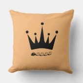 Coussin Fabric Polyester Custom Queen Texte Couronne noire (Recto)