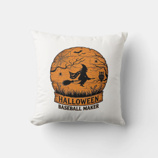 Coussin Fabricant de baseball Halloween Sorcière volante L