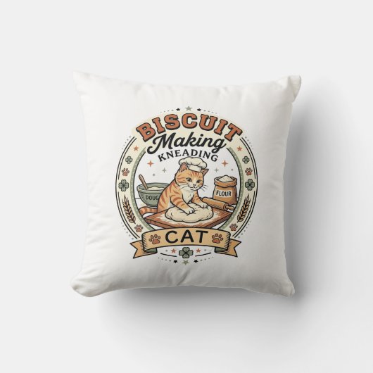 Coussin Fabrication de biscuits Pétrissage Chat Fabricatio (Recto)