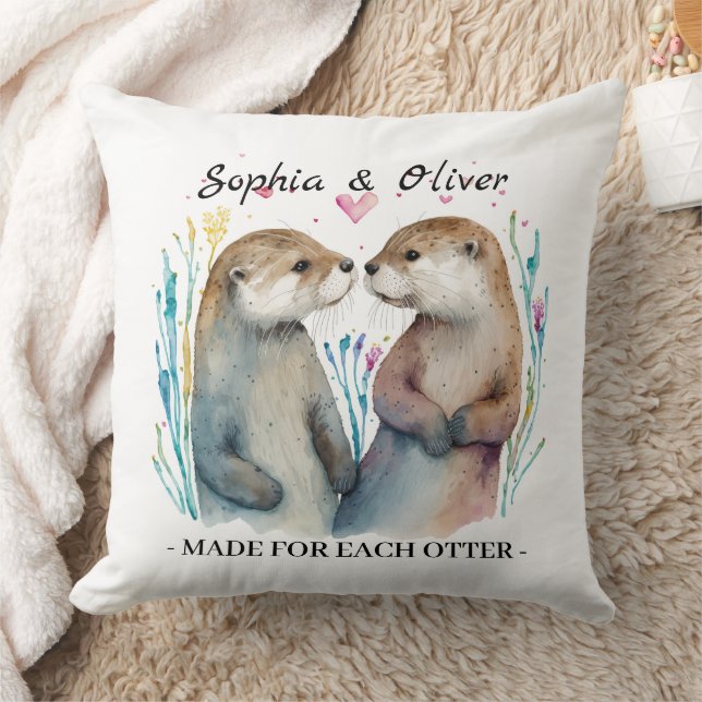 Coussin Fabriqué pour chaque Otter Love Valentine's Day (Couverture)
