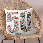 Coussin Fabuleux à 50 photo Collage 50e anniversaire Perso<br><div class="desc">Cadeau personnalisé 50e anniversaire. Ce coussin décoratif personnalisé a un collage photo soigné en forme de numéro 50 avec typographie verte de forêt. Le libellé "Fabulous @" ainsi que votre nom et votre date de naissance personnalisés. Le modèle est mis en place pour vous permettre d'ajouter vos photos, en travaillant...</div>