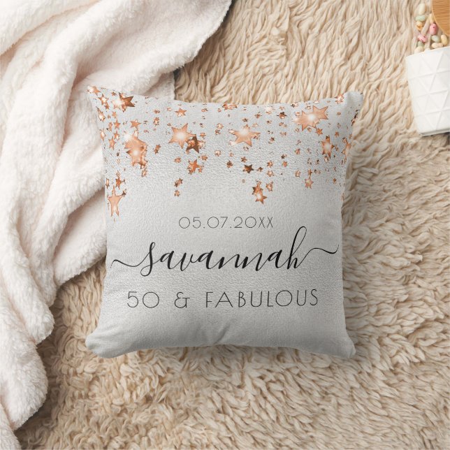 Coussin Fabuleux anniversaire argent or monogramme scintil (Couverture)