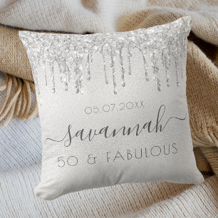 Coussin Fabuleux anniversaire argent parties scintillant g