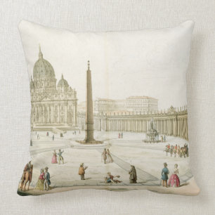 Coussin Façade de St Peter à Rome avec Piazza dans f
