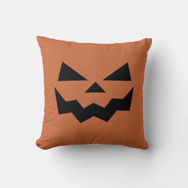 Coussin Face classique citrouille de Jack-o-lanterne orang (Recto)