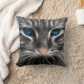 Coussin Face de chat bleu magnifique (Couverture)
