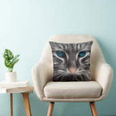 Coussin Face de chat bleu magnifique (Chaise)