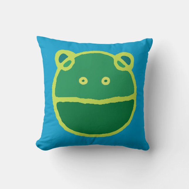 Coussin Face de grenouille verte (Recto)