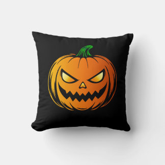 Coussin Face d'horreur Citrouille brillante - Halloween