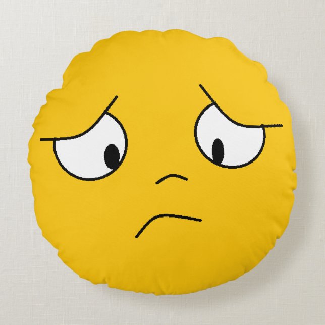 Coussin face face triste orange (Devant)