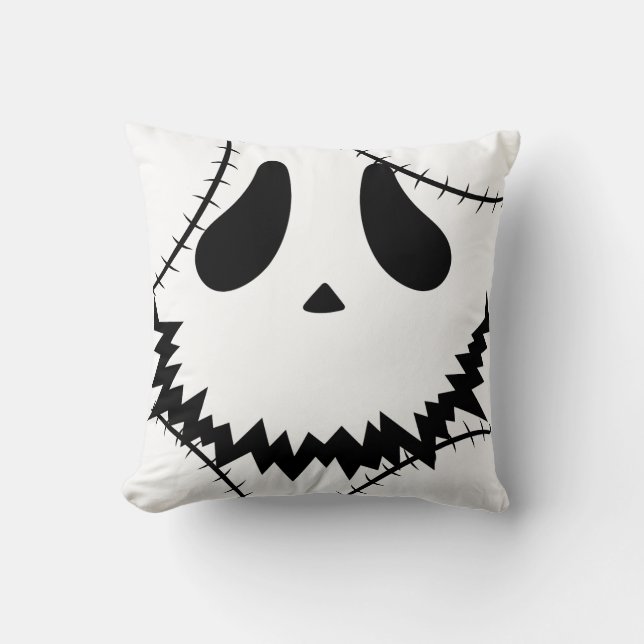 Coussin Face simple de citrouille jack-o-lanterne Hallowee (Recto)