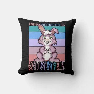 Coussin Facilement distrait par Bunnies Cute Bunny Lover