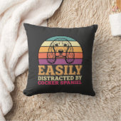 Coussin Facilement Distrait Par Cocker Spaniel Rétro Chien (Couverture)