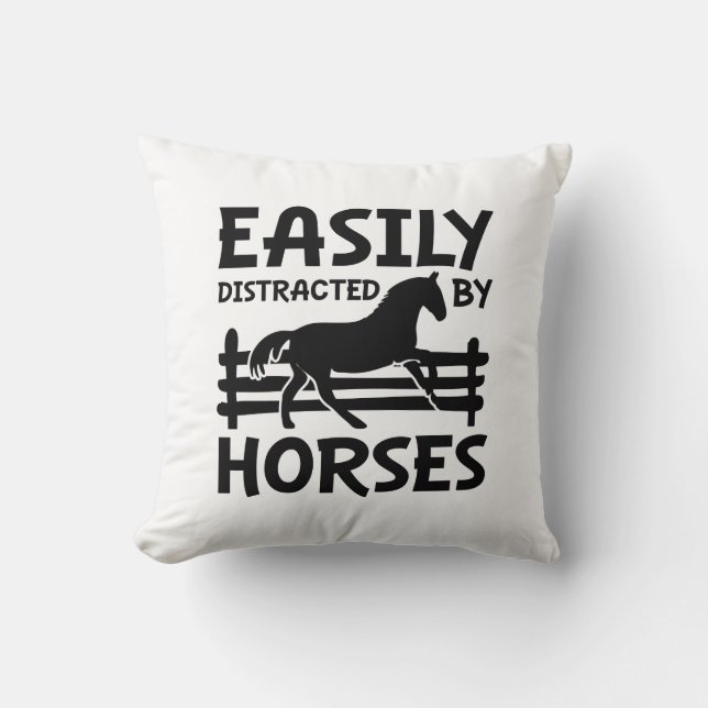 Coussin Facilement Distrait Par Les Chevaux (Recto)